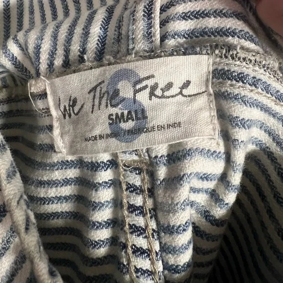 Free People We The Free Railroad Striped Ziggy Shortalls - Picture 7 of 8